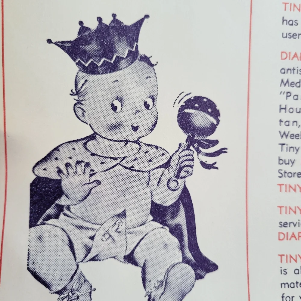Vintage Baby Diaper Tiny Tot Ephemera ~ Baby Shower ~ Scrapbook ~ Crafts ~ FINAL